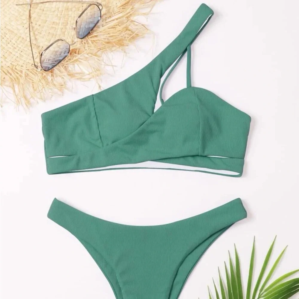 Rib One Shoulder Bikini - Picture 2 of 3